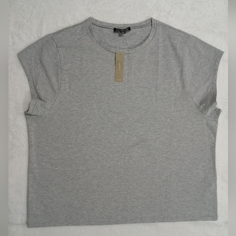 J Crew Gray Cotton Tee Zise 3X Short Sleeve Round Neck